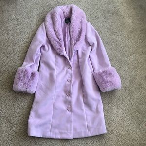 Wild Fable Faux Fir Trim Long Jacket Coat - XS